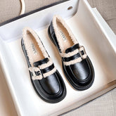 Women Retro Warm Furred Casual Loafers Newgew Shoes