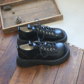 Women Retro Round Head Thick Soled Casual Shoes Newgew Shoes