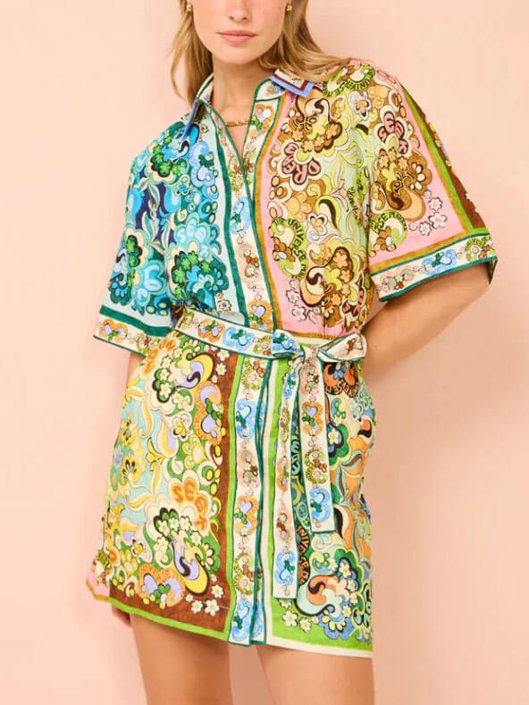 Special Satin Print Mini Dress Newgew Dresses