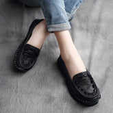 Women Cowhide Handmade Soft Casual Shoes Newgew Shoes