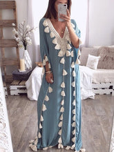 V-Neck Fringed Panel Dress Newgew Dresses