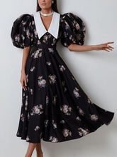 Black French Maxi Doll Collar Midi Dress Newgew Dresses