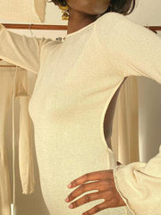 Elegant Solid Backless Maxi Dress Newgew Dresses