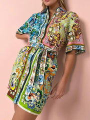 Special Satin Print Mini Dress Newgew Dresses