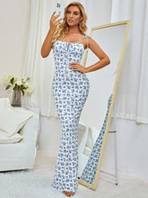 Tie Shoulder Fishtail Hem Floral Print Prom Dress Newgew Dresses