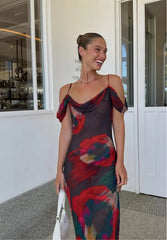 Women'S Red And Black Maxi Dress Newgew Dresses