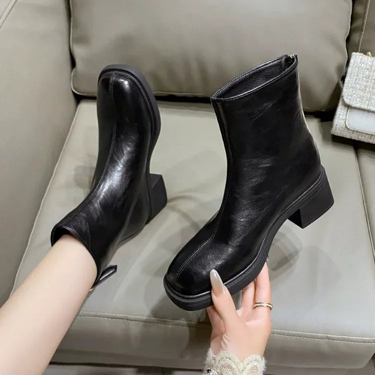 Retro Chunky Heel Ankle Boots Newgew