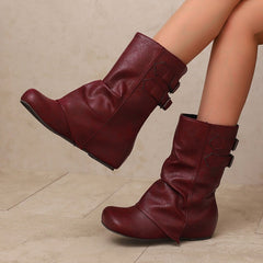Square Toe Height-Enhancing Ankle Boots Newgew