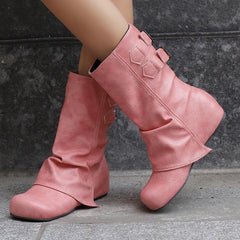 Square Toe Height-Enhancing Ankle Boots Newgew