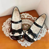 Small Low-Heeled Cat-Ear Bow Shoes Newgew
