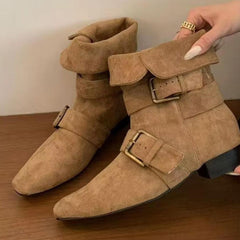 British-Style Wide-Mouthed Ankle Boots Newgew