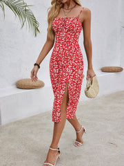 Halter Print Slit Dress Newgew