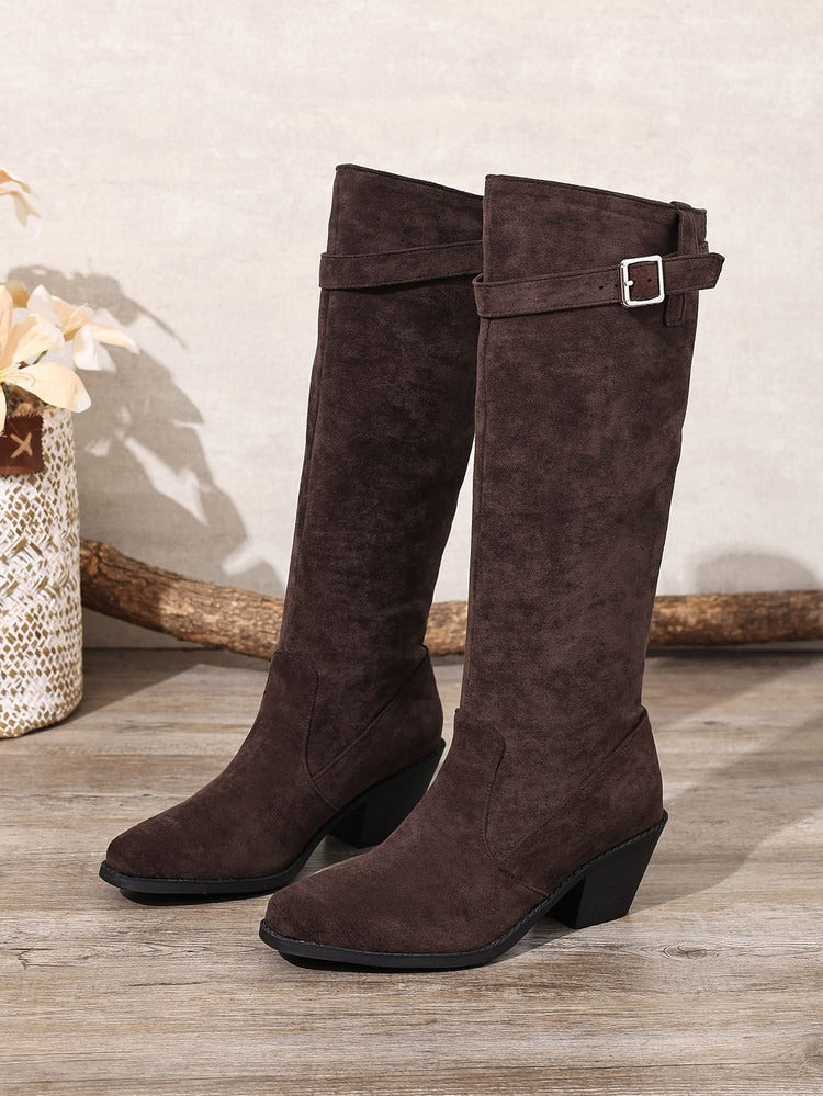 Belts High-Heeled Boots With Thick And Tall Uppers Newgew