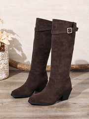 Belts High-Heeled Boots With Thick And Tall Uppers Newgew