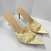 Pointed-Toe Lace High Heels Newgew