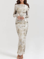 Pale Sage Print Maxi Dress Newgew Dresses