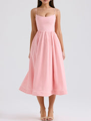 Rose Pink Cotton Corset Sundress Newgew Dresses