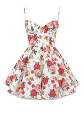 Italian Rose Print Tulle Mini Dress Newgew Dresses