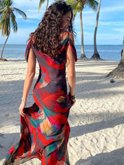 Women'S Red And Black Maxi Dress Newgew Dresses