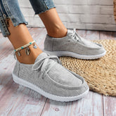 Soft Lace-Up Loafers Canvas Shoes Newgew
