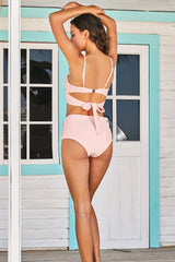 V Neck Wrap HIgh Waist Bikini Set Newgew