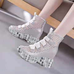 Wedge Mesh Hollow Out Boots Newgew