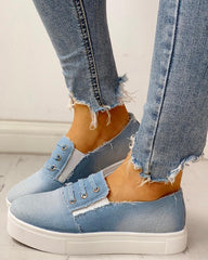 Eyelet Detail Flat Casual Shoes Newgew