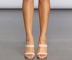 Double Band Faux Nubuck Heels Newgew