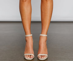 Gorgeous Glitter Mesh Block Heels Newgew