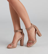 Lead The Way Glitter Block Heels Newgew