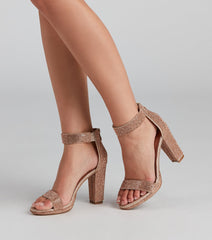 Lead The Way Glitter Block Heels Newgew