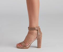 Lead The Way Glitter Block Heels Newgew