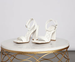 So Sophisticated Quilted Faux Leather Block Heels Newgew