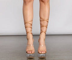 Scene Stealer Lace-Up Stiletto Heels Newgew