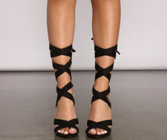 Trendy Diva Lace-Up Block Heels Newgew