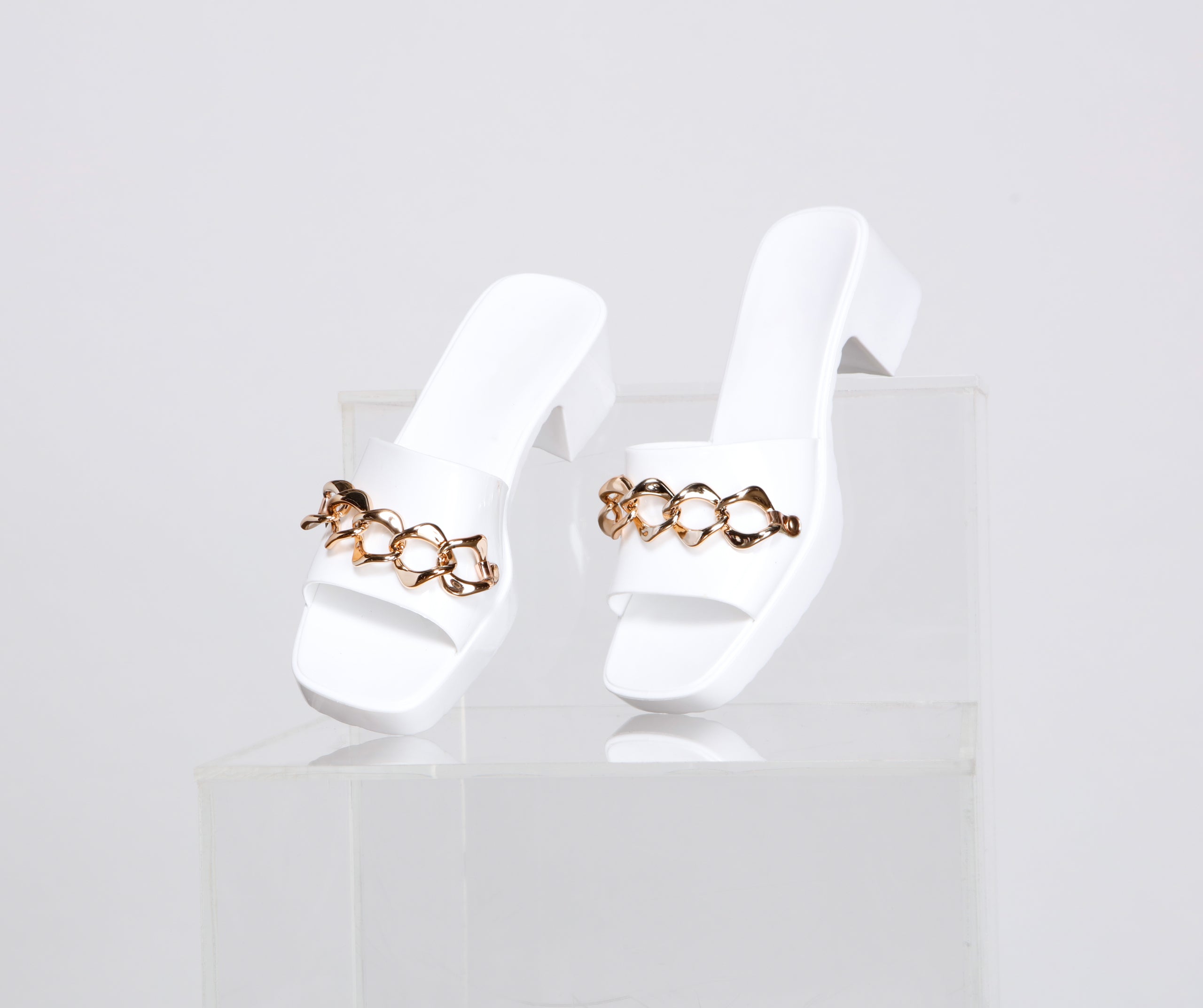 Fab And Fierce Chain Link Jelly Mules Newgew