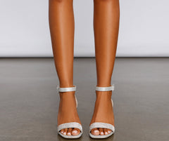 Glitzy Babe Rhinestone Block Heels Newgew