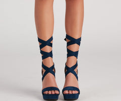 Make A Point Lace-Up Stiletto Heels Newgew