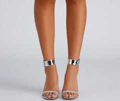 Chrome Magic Rhinestone Thin Block Heels Newgew