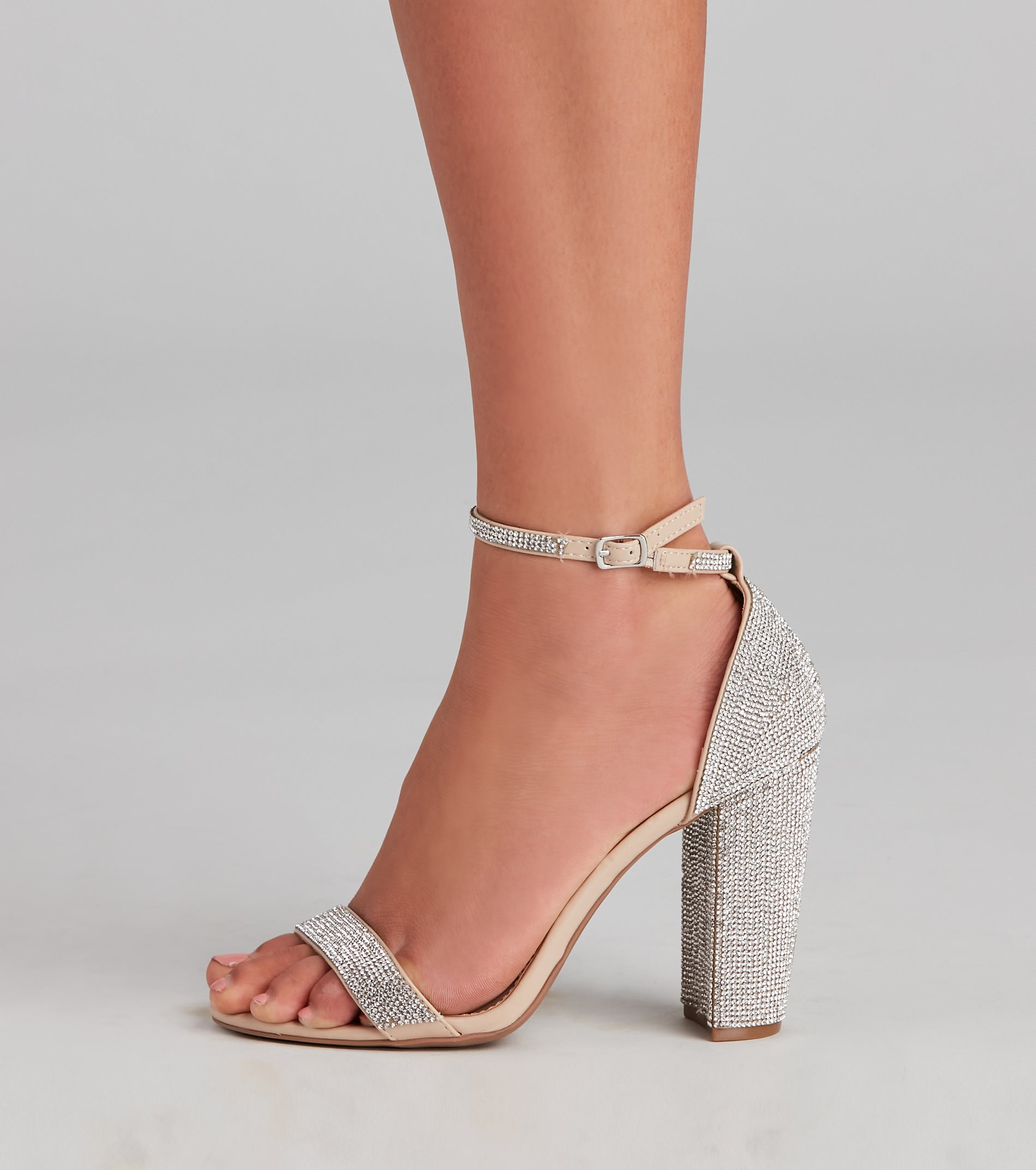 Step Out And Sparkle Block Heels Newgew