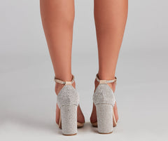 Step Out And Sparkle Block Heels Newgew