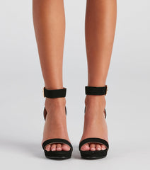 Basic Nubuck Platform Block Heels Newgew