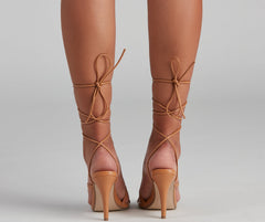So Classy Lace-Up Stiletto Heels Newgew