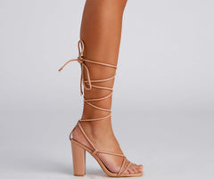 Chic Look Lace-Up Block Heels Newgew