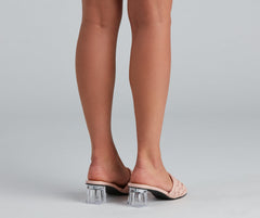 Basket Case Lucite Heel Mules Newgew