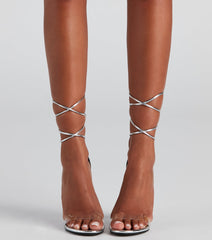 Glam Magic Lace-Up Block Heels Newgew