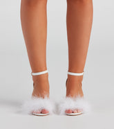 So Fab Marabou Trim Block Heels Newgew