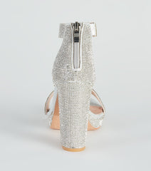 Oh My Shine Rhinestone Block Heels Newgew
