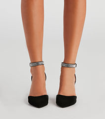 Classic Glamour Rhinestone Strap Pumps Newgew