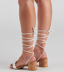 Vineyard Chic Cork Lace-Up Heels Newgew